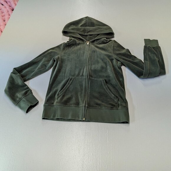 Juicy Couture Size Medium Olive Velour Jacket - Picture 9 of 14